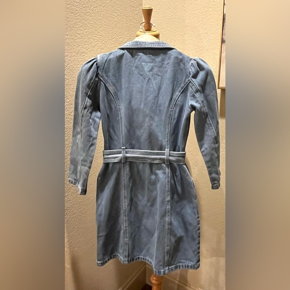 LICHI Germany Designer Denim Long Sleeve Belted Button Down Dress Pockets NEW XS - Picture 5 of 8